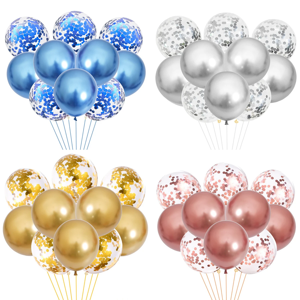 10PCS Gold Silver Rose Latex Metal  Baby shower Balloons Gender Reveal Mother\'s Day Wedding Party Decorations Globos