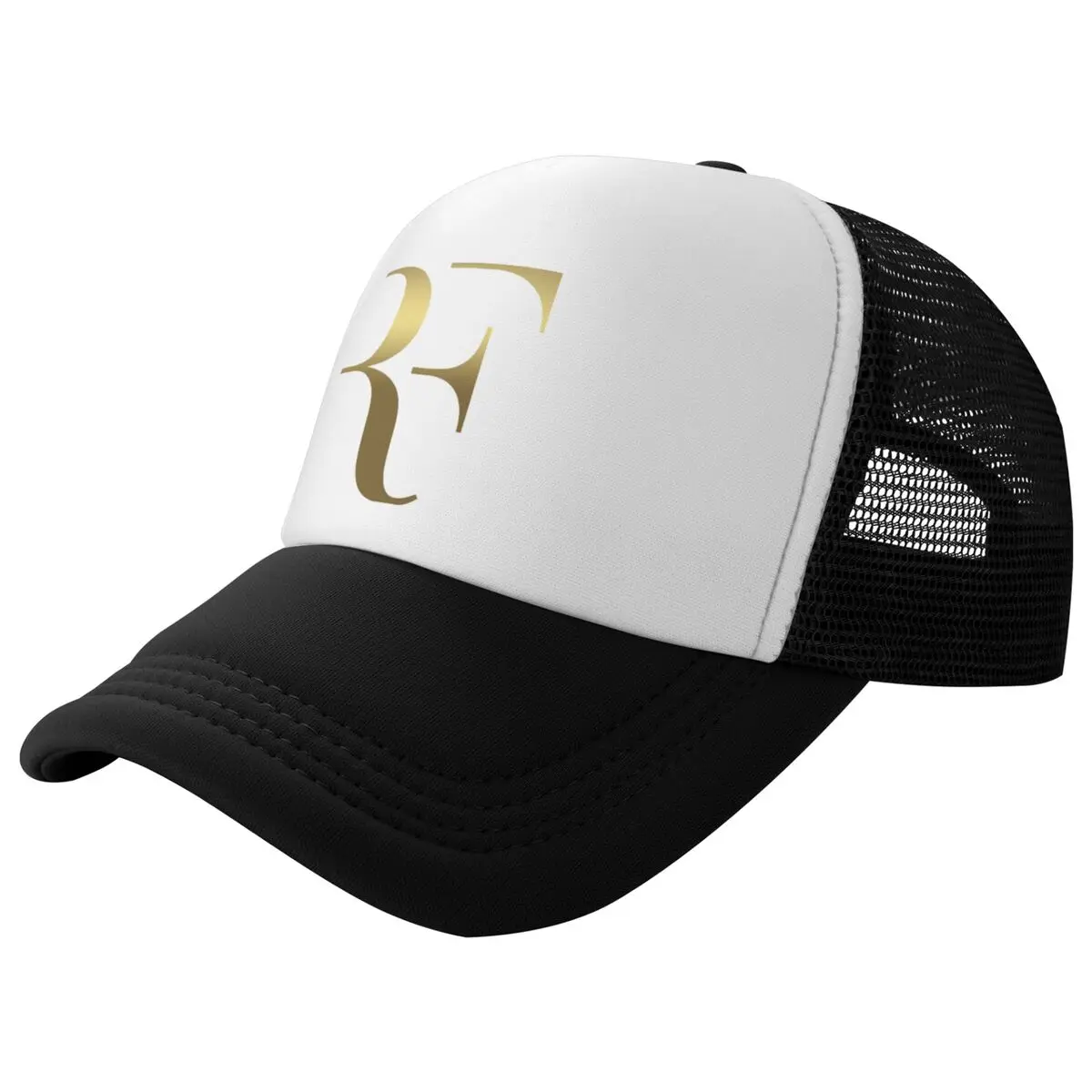 RF Roger Federer Foam Trucker Hats Unisex Summer Outdoor Mesh-Back Golf Hat Cap Sturdy Sun Cap Adjustbale