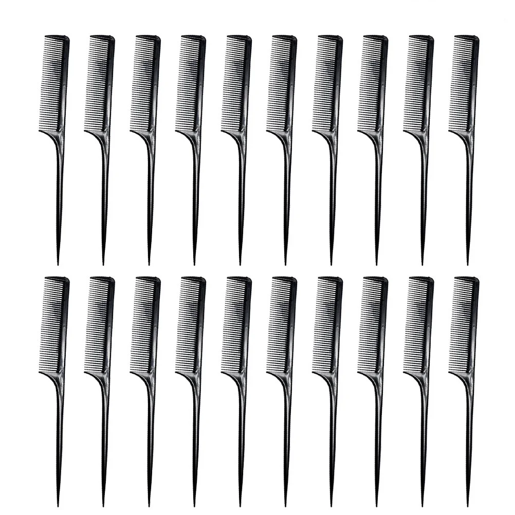 

20 pcs Pointed Barber Tool Comb Fine Teeth Anti Static Durable Plastic Hair Cutting Barber Tool Ideal Home Salon Use