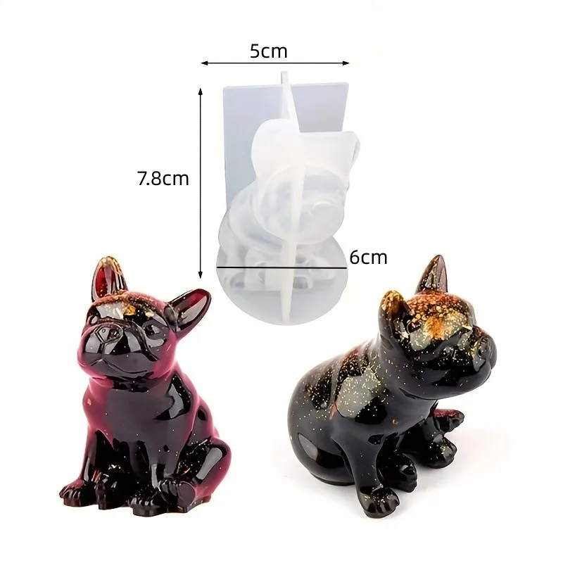 1 3D French Bulldog Silicone Mold - Perfect for Candles, Resin, Soap, and Home Decoration - DIY Craft Mold