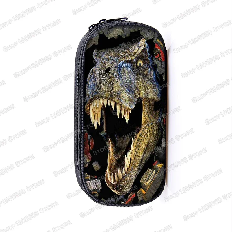 Estuches de cosméticos con estampado de dinosaurio, caja de lápices, niños, niñas, T. Bolsas de lápices Rex para niños, estuche escolar, bolsa