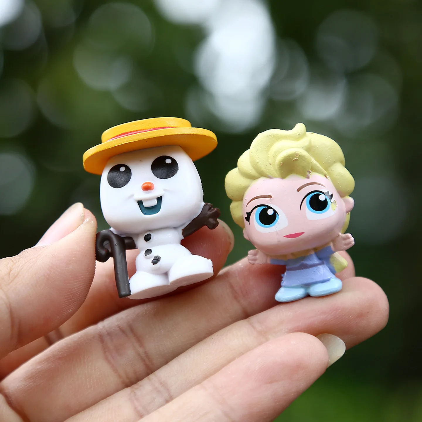 Nuevas Figuras de Disney Frozen, Elsa, Anna y Olaf, Lindas Muñecas con Ojos Grandes, Mini Muñecas para Niñas, Regalo y Decoración