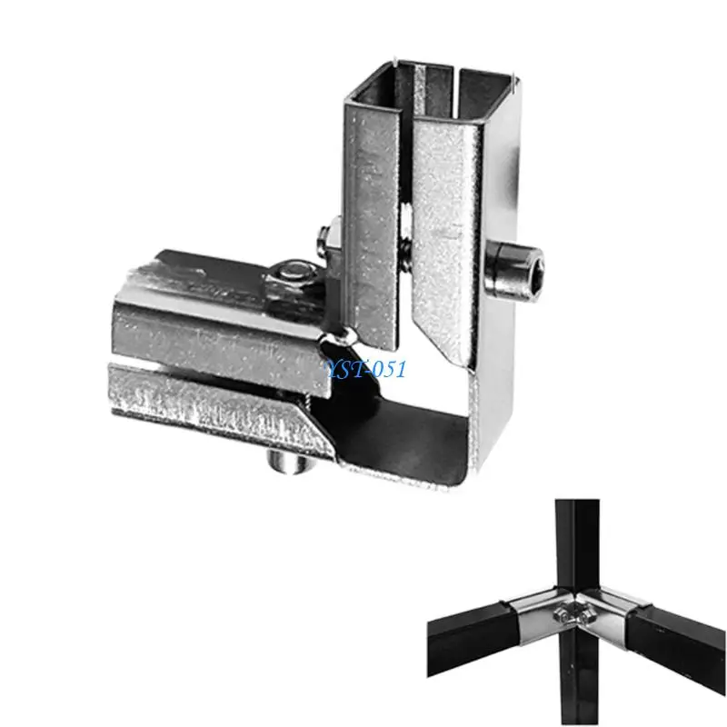 

E15A Square Pipe Fixed Joint Storage Rack Connector 3 Way Elbow Pipe Fitting