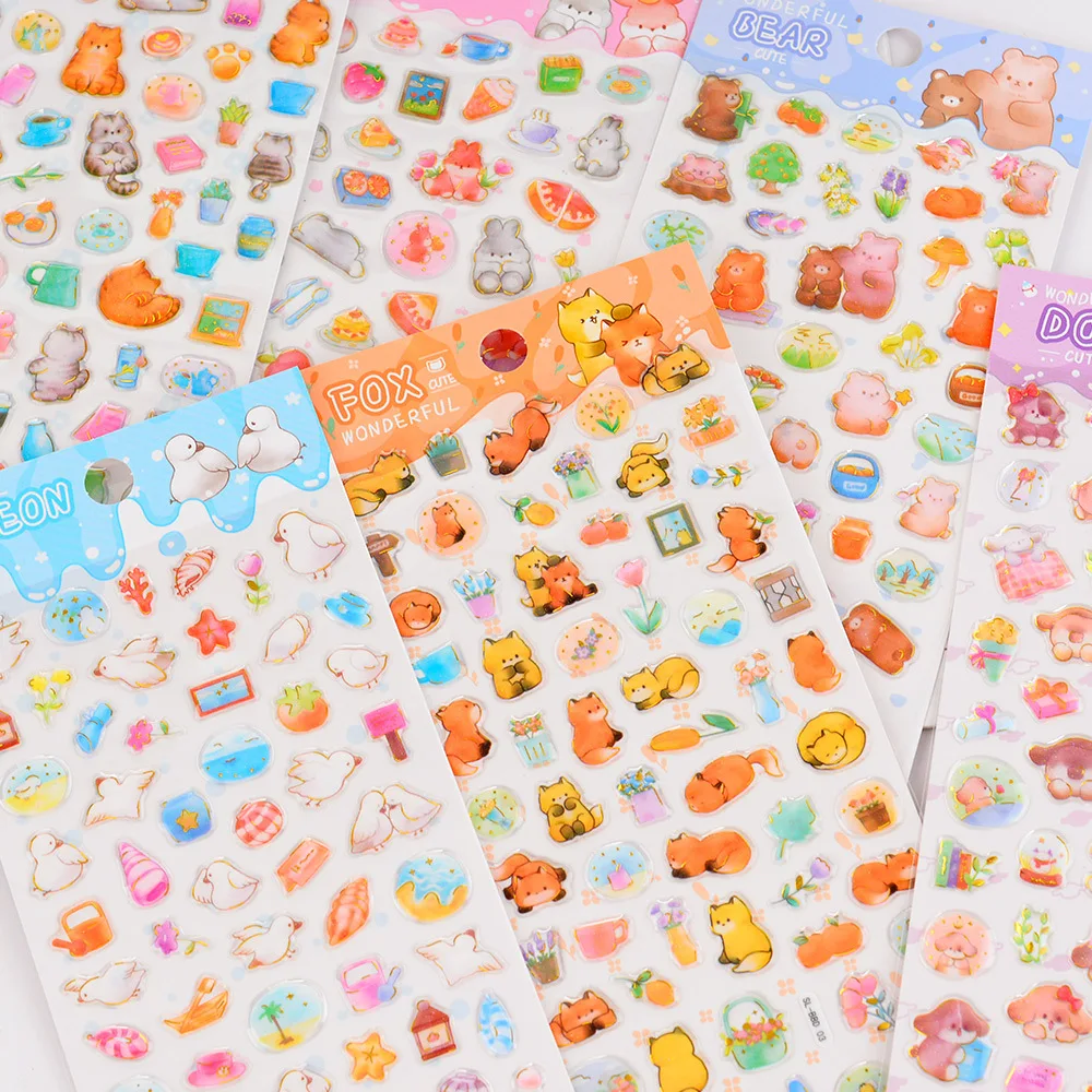 100pcs Kawaiii Stationery Stickers Cute Critters Diary Planner Decorative Mobile Stickers Scrapbooking DIY Craft Stickers