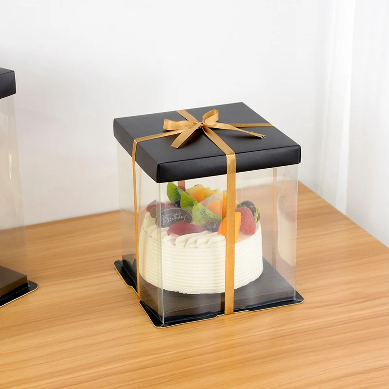 7inch Transparent Cake Box Birthday Large Cakes Packaging Boxes DIY Baking Dessert Flower Gifts Packing For Wedding Christmas