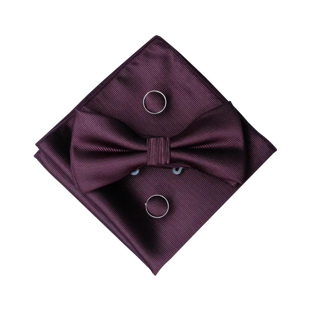EASTEPIC Karamellfarbenes Fliege-Set mit Twill-Einstecktuch und hochwertigen Manschettenknöpfen – Klassisches Accessoire für Herren in Unifarbe – Geburtstagsgeschenk – Detail 19