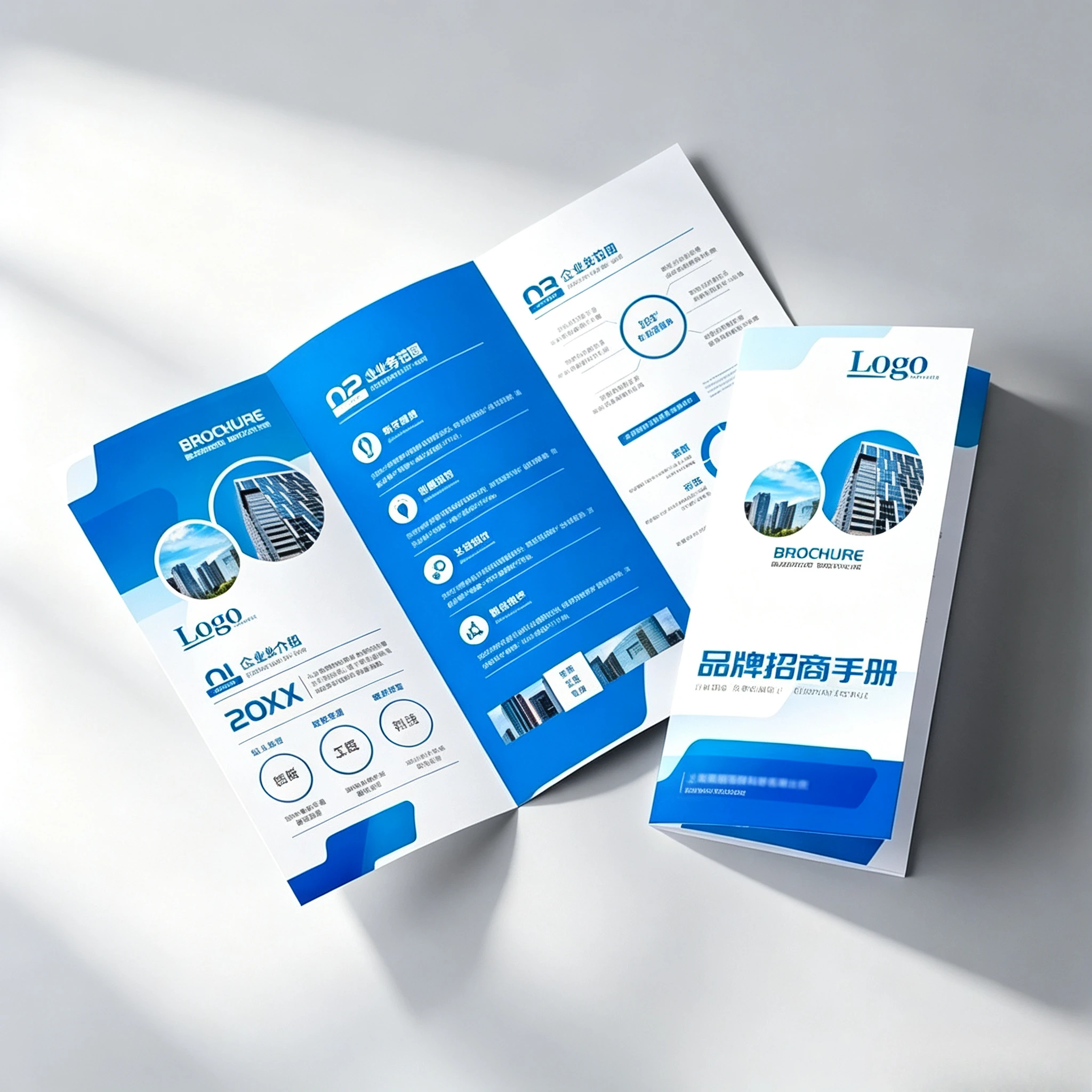 Custom Printed Tri-fold Brochures Personalized Business Promotion Leaflets High Quality Company Profile Pamphlets 28.5x21cm