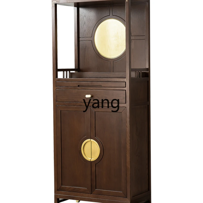 LXL New Chinese Style Solid Wood Buddha Niche Clothes Closet Modern Light Luxury Household High Cabinet