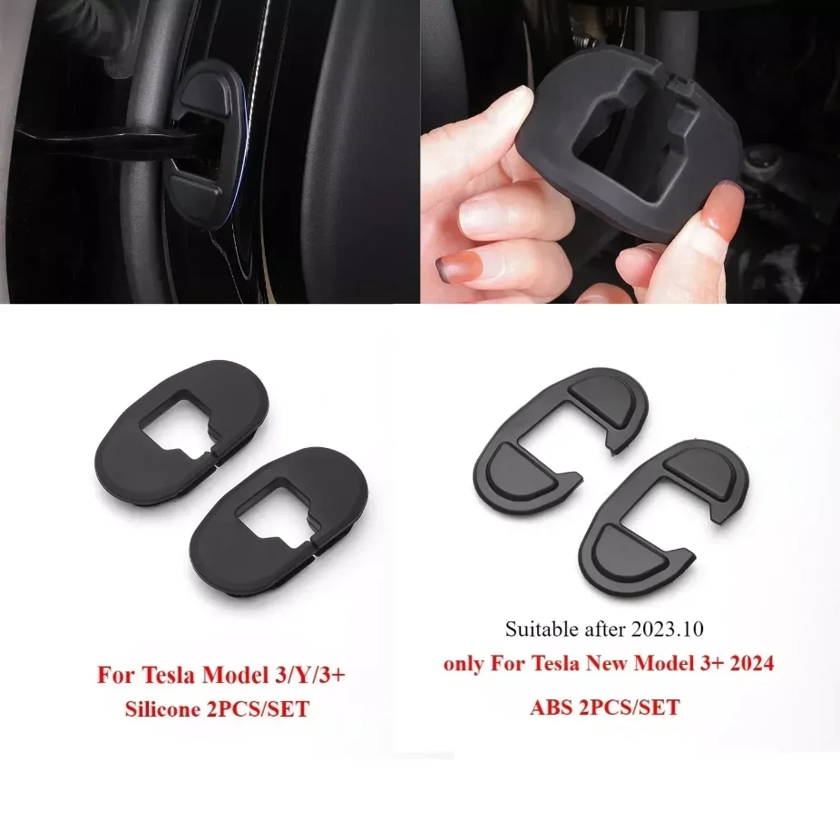 Back Door Lock Buckle Protective Cover for Tesla Model Y Juniper Model3 Highland 2026 ABS/Silicone Shock Pads Mat Car Accessorie