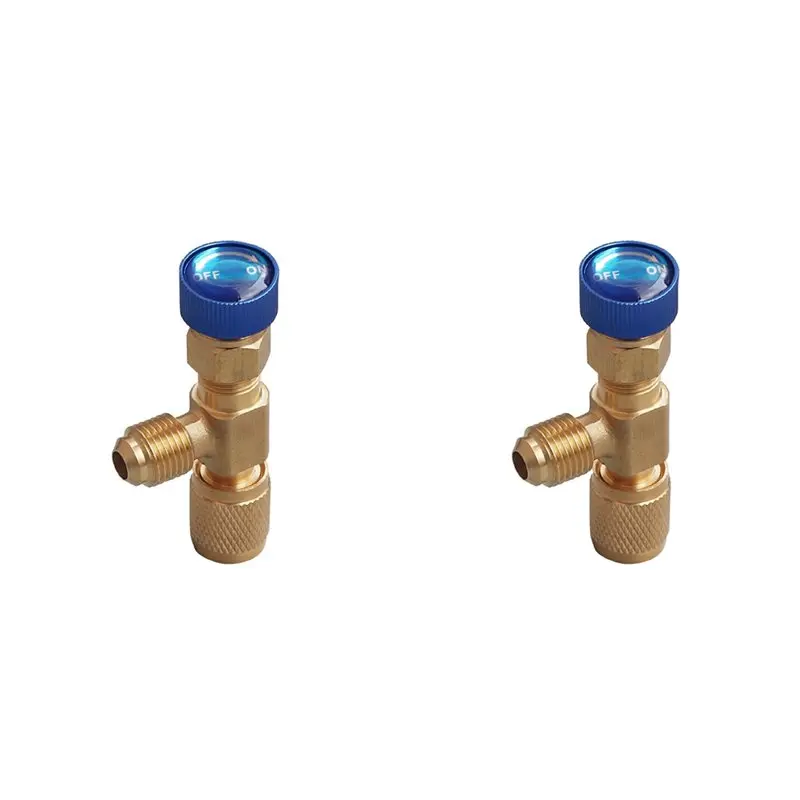 

【RECOMENDAR】2X R22 R410 AC Valve 1/4 Inch Filler Joint A/C Refrigerant Valve Air Conditioning Repair And Fluoride Safety Adapter