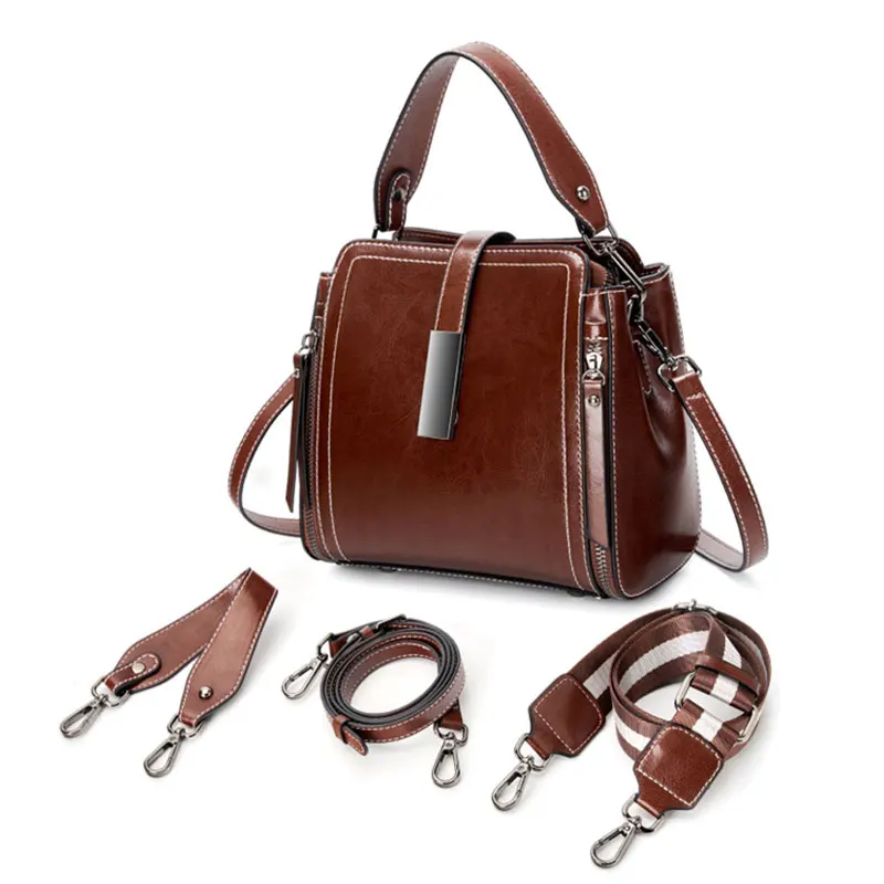 

Vintage Women Bag Luxury Designer Shoulder Bag Cowhide Split Leather Women's Crossbody Bags High Quality Female Handbags