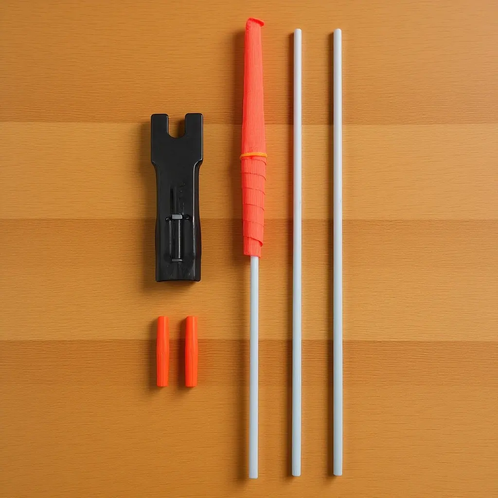 1Set High Visibility Orange Bike Safety Flag Fiberglass Pole Triangular Tail Flag for Kids Bicycle Rear Axle Mounting