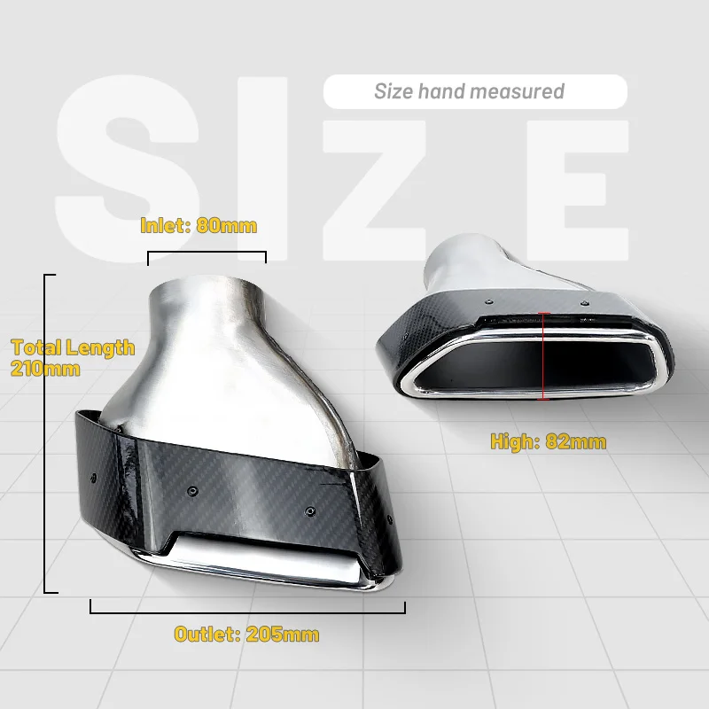 1Pair Carbon Fiber Exhaust Pipe Square Style Muffler Tail Tips Modify Car Accessories Decoration for BMW G30 G38 520i 530i 528i