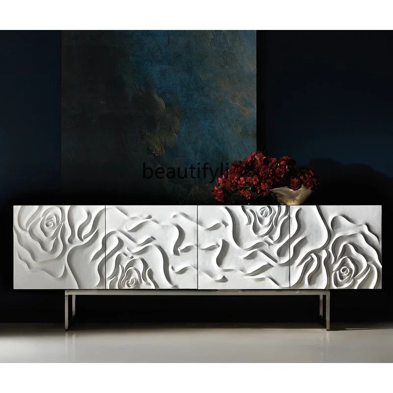 

45Italian light luxury TV cabinet Nordic solid wood dining side cabinet Locker foyer entrance cabinet