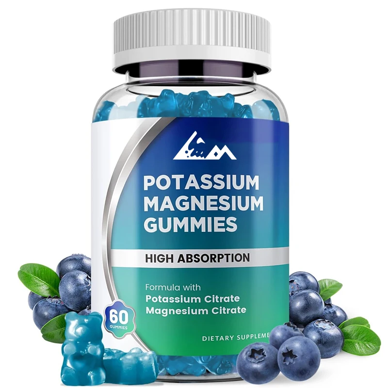 

Potassium magnesium supplement gummies - suitable for children and adults, supporting leg and muscle health, 60 gummies