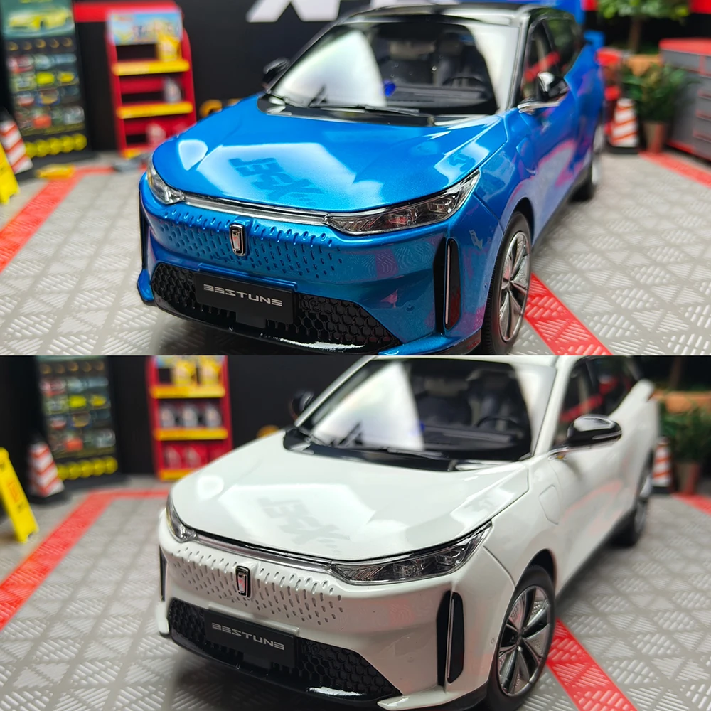 Diecast 1:18 Scale FAW Pentium E01 NEW ENERGY VEHICLES Full Door Opening Alloy Car Model Collectible Toy Gift Souvenir Display