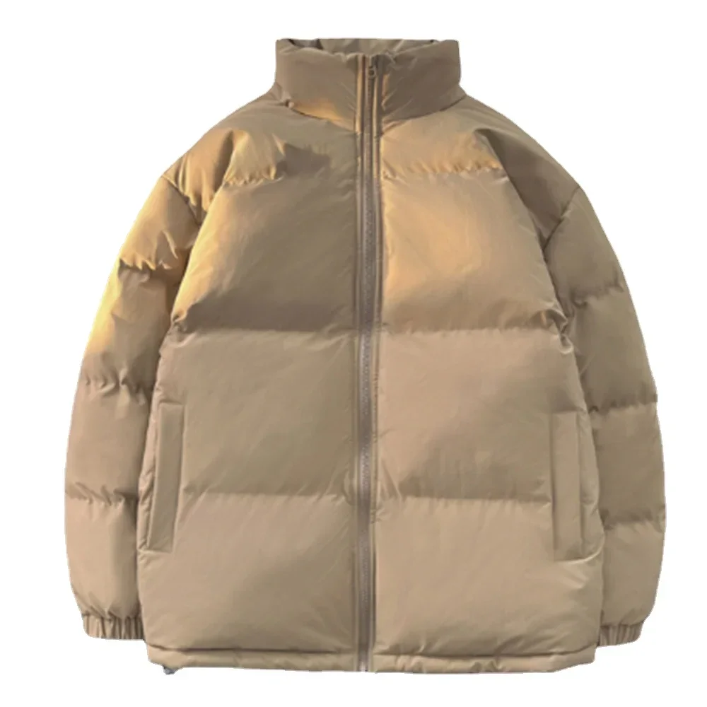 Casaco parka monocromático para homens e mulheres, parkas grossos e quentes, casacos de gola alta, streetwear elegante, novo, inverno