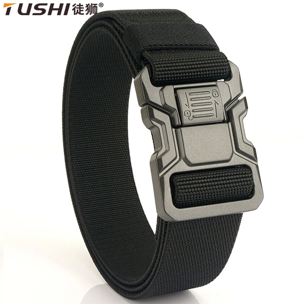 TUSHI Men Belt Army Outdoor Hunting Tactical Multi Function Combat Survival High Quality Marine Corps Canvas Nylon Male Luxury