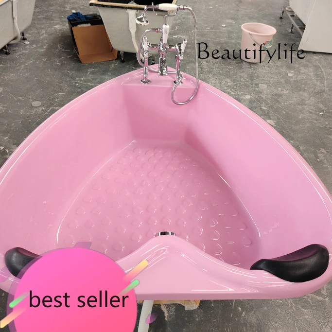 

НОВЫЙ розовый встроенный тип любви с нескользящей двойной акриловой цветной террасовой ванной для дома в отеле