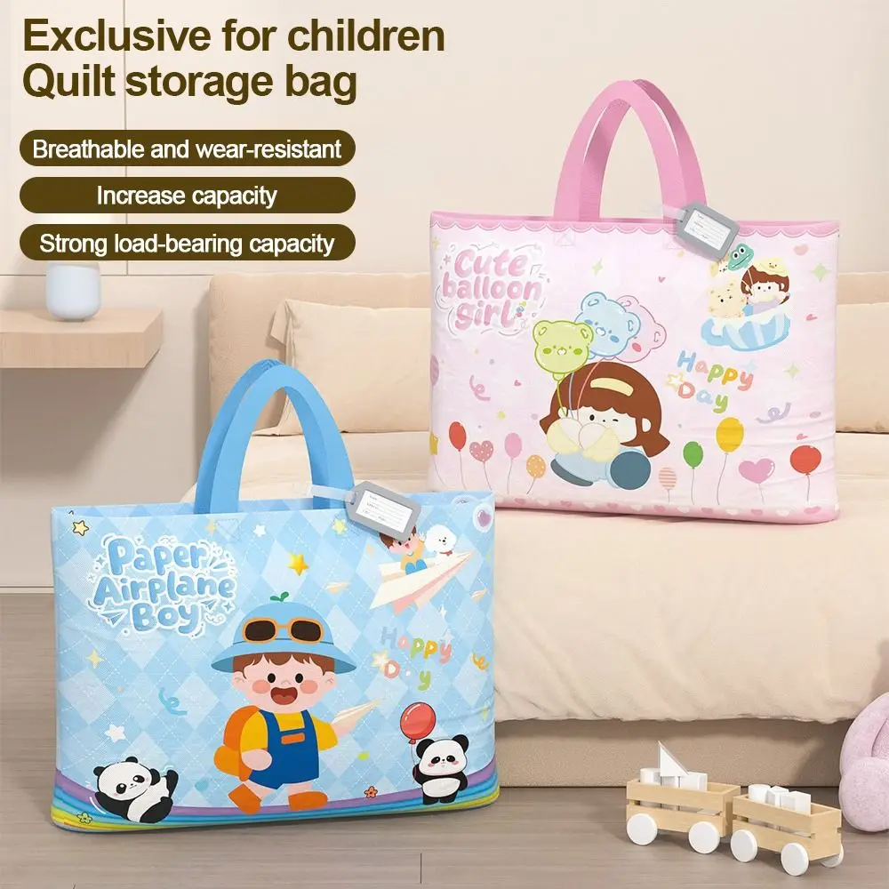 Cartoon Print Kindergarten Quilt Storage Bag Large Capacity Lightweight Clothes Packing Bag Foldable Multi-Purpose