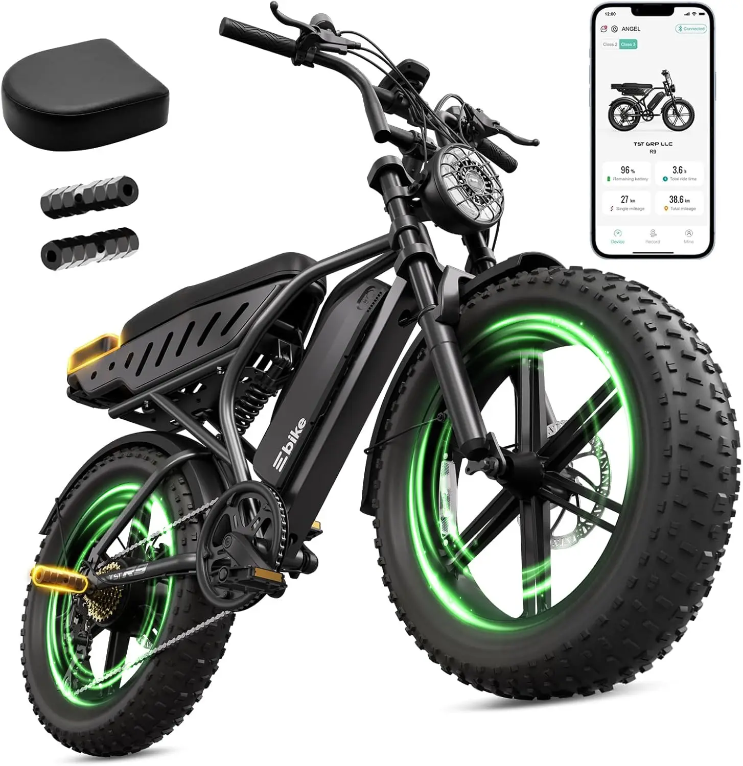 48V 15Ah 1500W Peak Motor 20*4.0 Fat Tire Electric Bicycle, Customized