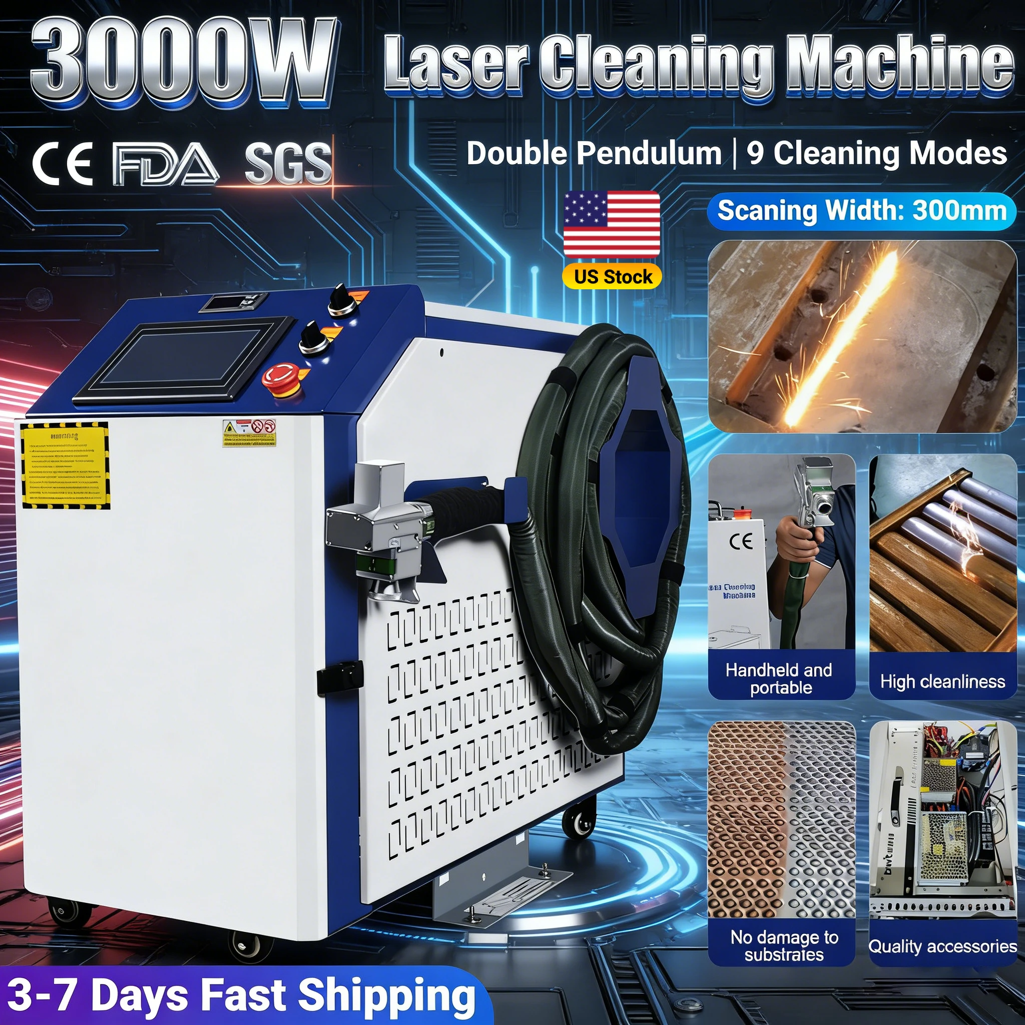 Handheld Laser Welding Machine - 3000W Fiber Laser Cleaning Machine Rust