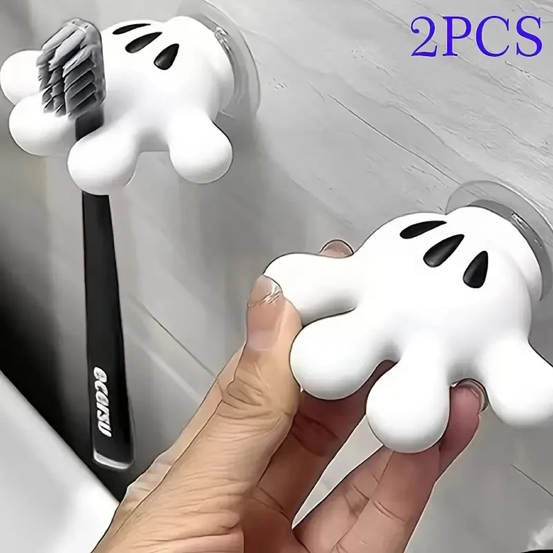 2Pcs Palm Hooks - Versatile Suction Cup Holder for Toothbrushes Cables & Towels Perfect Craft Gift Set for Birthdays New Year