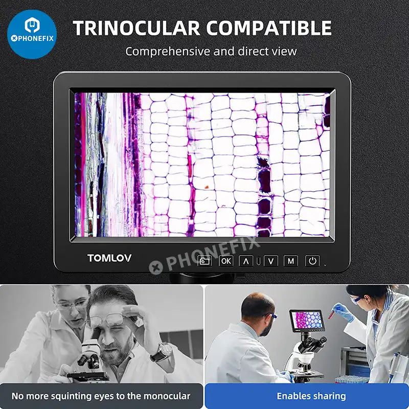 Imagem -05 - Microscópio Eletrônico Digital para Solda Amplificação Contínua Lupa Hdmi Usb Dm201m 16mp 1200x