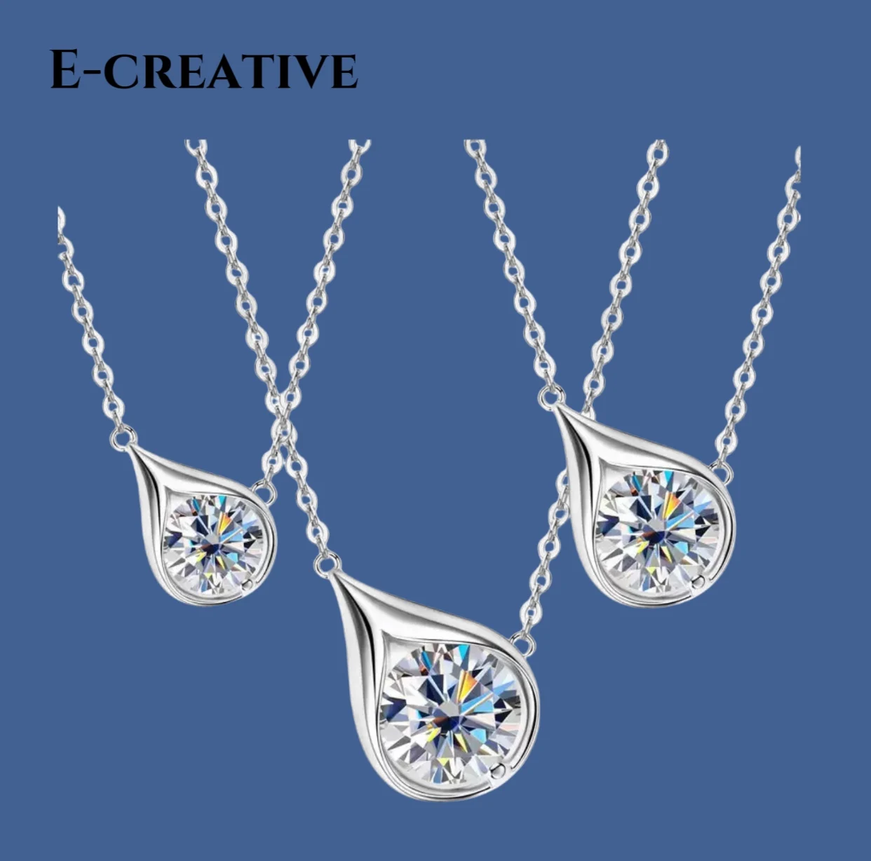 

Mermaid Tears Moissanite Necklace Luxury High-end Sense Elegance Fashion Collar Chain Drop Pendant Jewelry