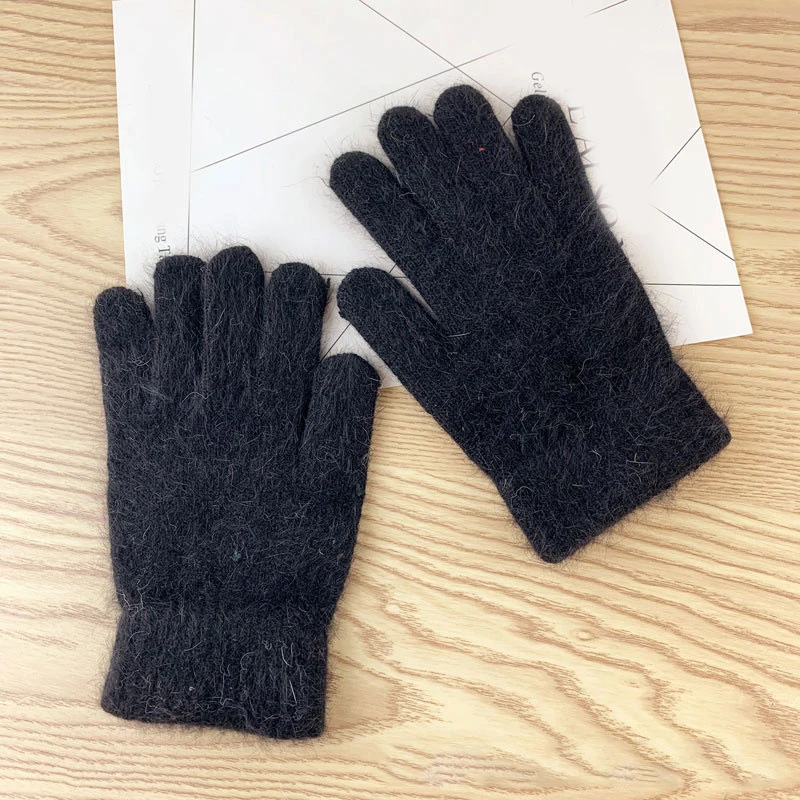 Guantes elásticos de dedo completo para hombre y mujer, manoplas gruesas y cálidas de lana para conducir, ciclismo, invierno, 2022