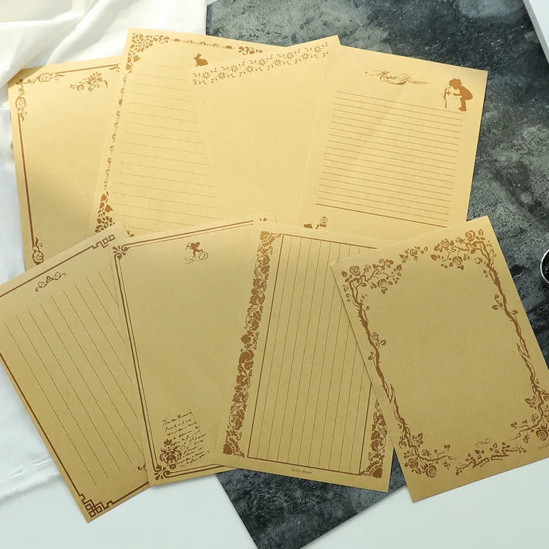 8 Pages Vintage Retro Design Writing Paper Office School Stationery Paper Pad Notepaper Love Letter Papers 14.5*20cm