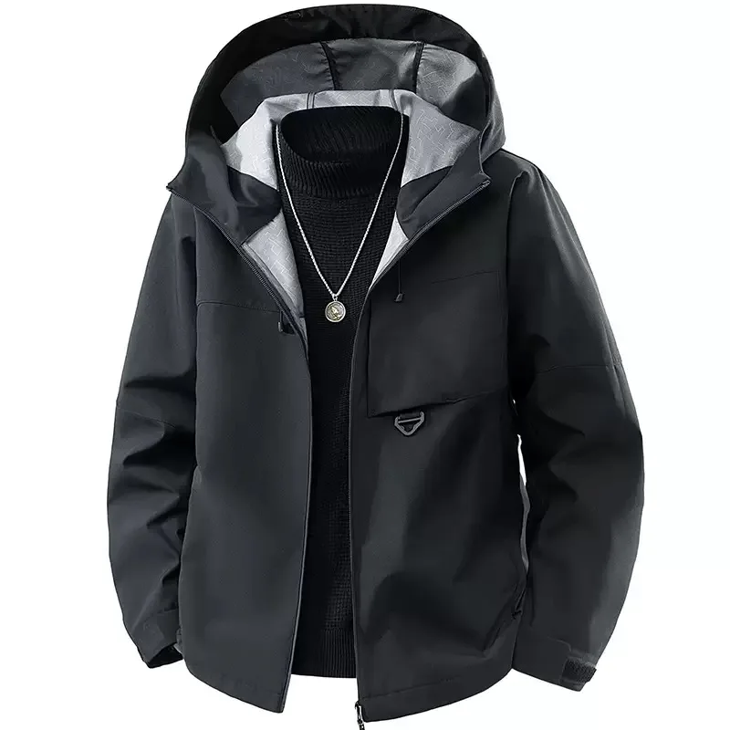 

Мужская ветрозащитная куртка для активного отдыха 2026 года, прочная мотоциклетная куртка, модная легкая мужская демисезонная куртка с капюшоном 2026 года