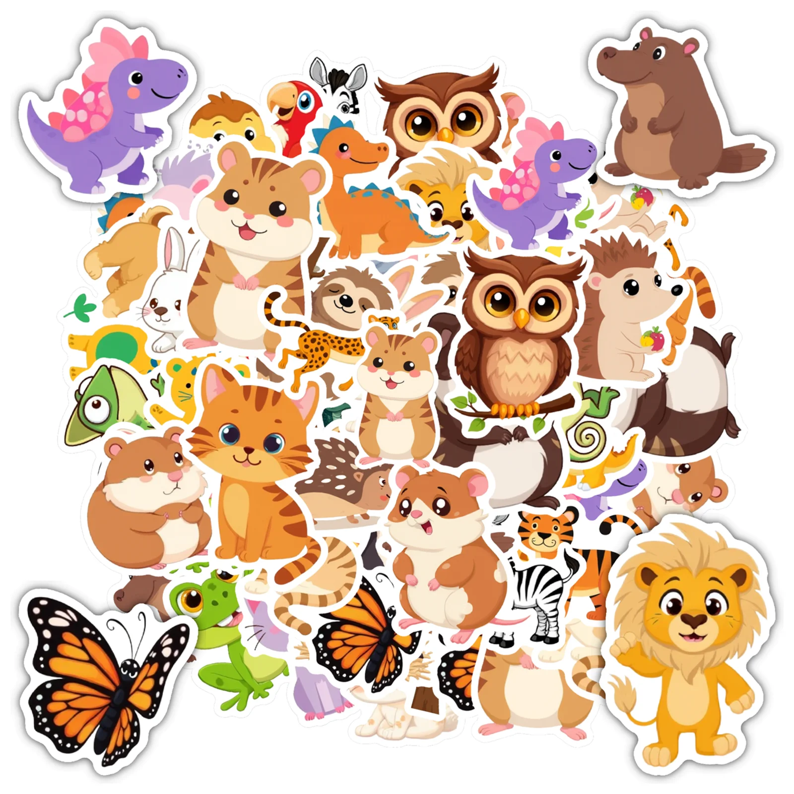 

35 шт.-50 шт., наклейки с мультяшными животными, игривые милые наклейки с домашними животными, канцелярские наклейки для ноутбука, мотоцикла, багажа, сделай сам