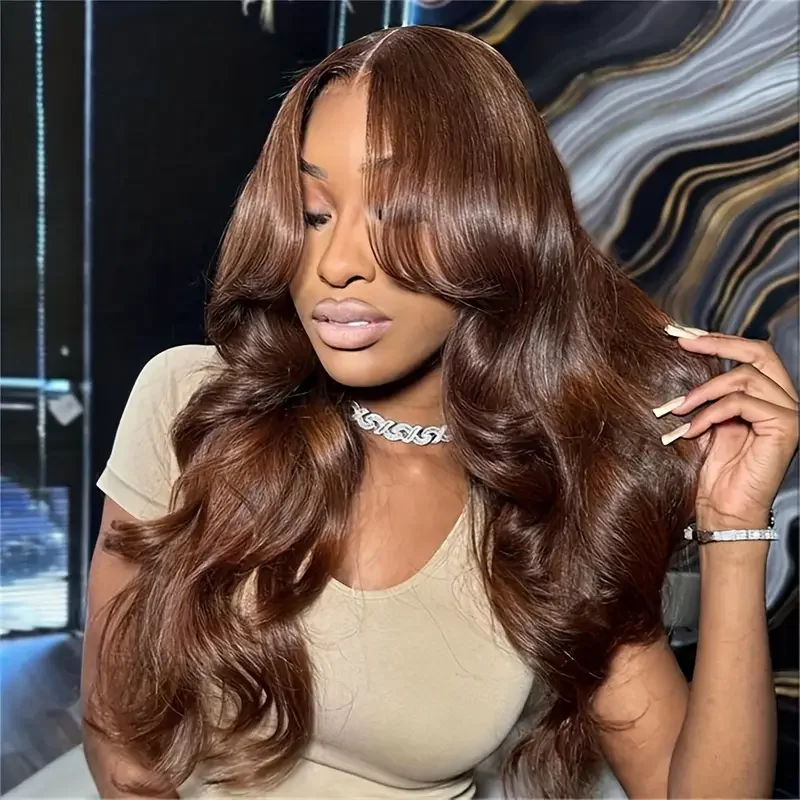 

30 32 Inch Brown Colored Lace Frontal Wig 13x4 13x6 Body Wave Transparent Lace Front Human Hair Wigs For Women 4x4 Closure Wig