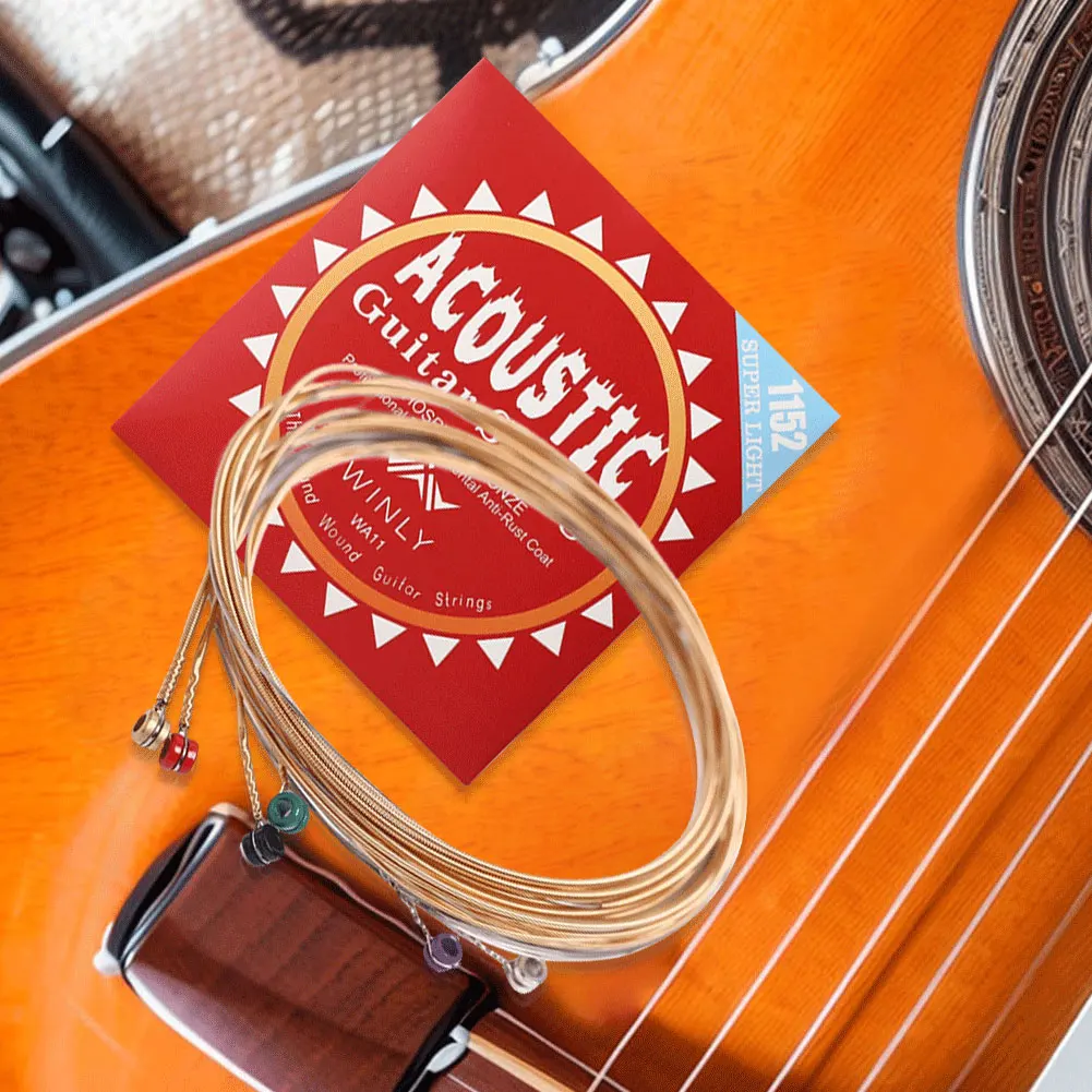 Струны для классической гитары, стальной сердечник, легкие акустические струны, гитарные струны с покрытием из фосфорной бронзы для профессионалов на гитаре