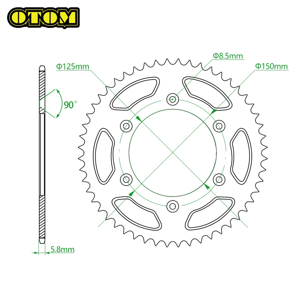 For KTM Rear Motorcycle Sprocket 41T 45T 46T 47T 49T 52T Steel Chain EXC EXCF SXF XCW SMR MXC LC4 125 250 350 450 525 690 Enduro