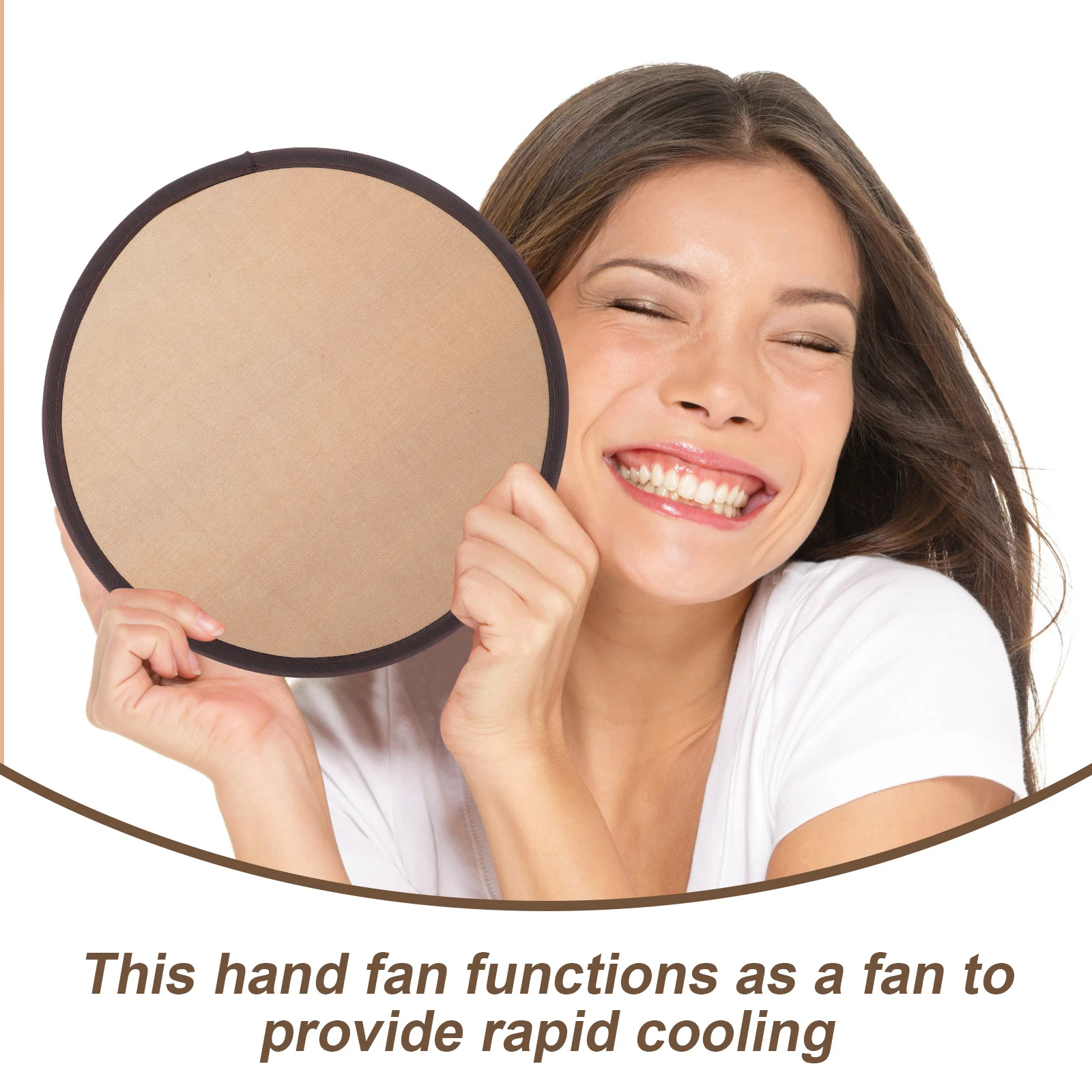 2Pcs Mini Foldable Flying Disc Fan Japanese Style Round Handheld Fan Portable Cooling for Outdoor Dancing Performances Party