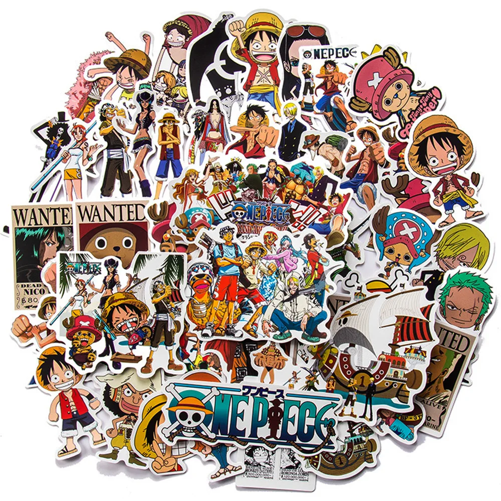 10/30/50pcs Classic ONE PIECES Anime Stickers Cool Cartoon Luffy Joba Sanji Decals Motorcycle Journal Phone Case Fun Sticker Toy