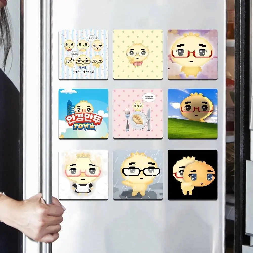 Cute A-Angyengmandu Personalized Photo Fridge Magnets Round Magnetic Refrigerator Decoration Memorial Gifts Wedding Favors