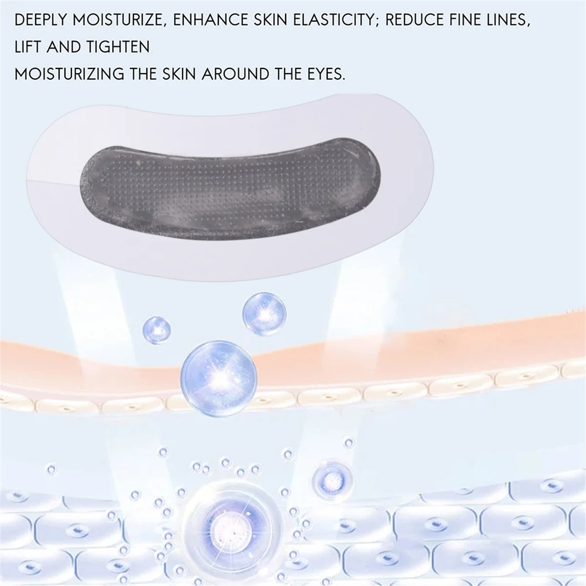 Patchs pour les yeux réutilisables à l'acide hyaluronique Microneedle, masque anti-déformable, vieillissement des cernes, tampons de gel hydratants sous les yeux