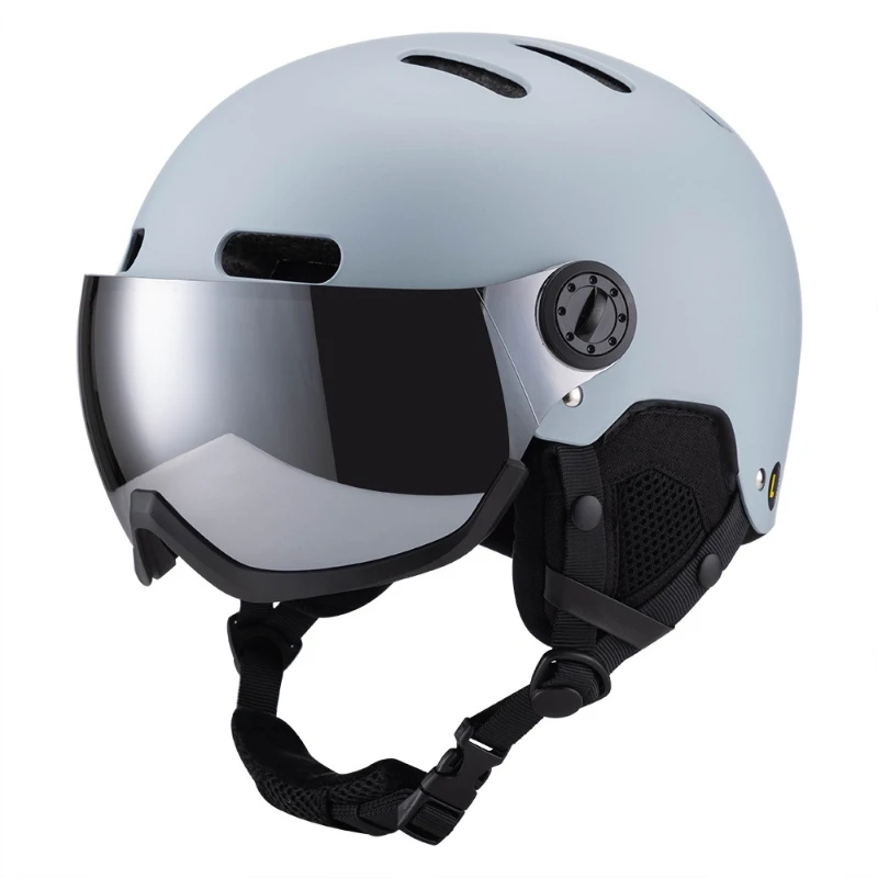 

Anti-fog snow goggles integrated snow helmet hard hat single and double board sports adult ski helmet to keep warm