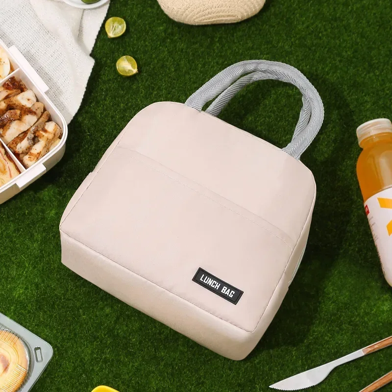 Thermal Insulated Bag Lunch Box Lunch Bags for Women Portable Fridge Bag Tote Cooler Handbags Solid Color Food Bolsa Termica