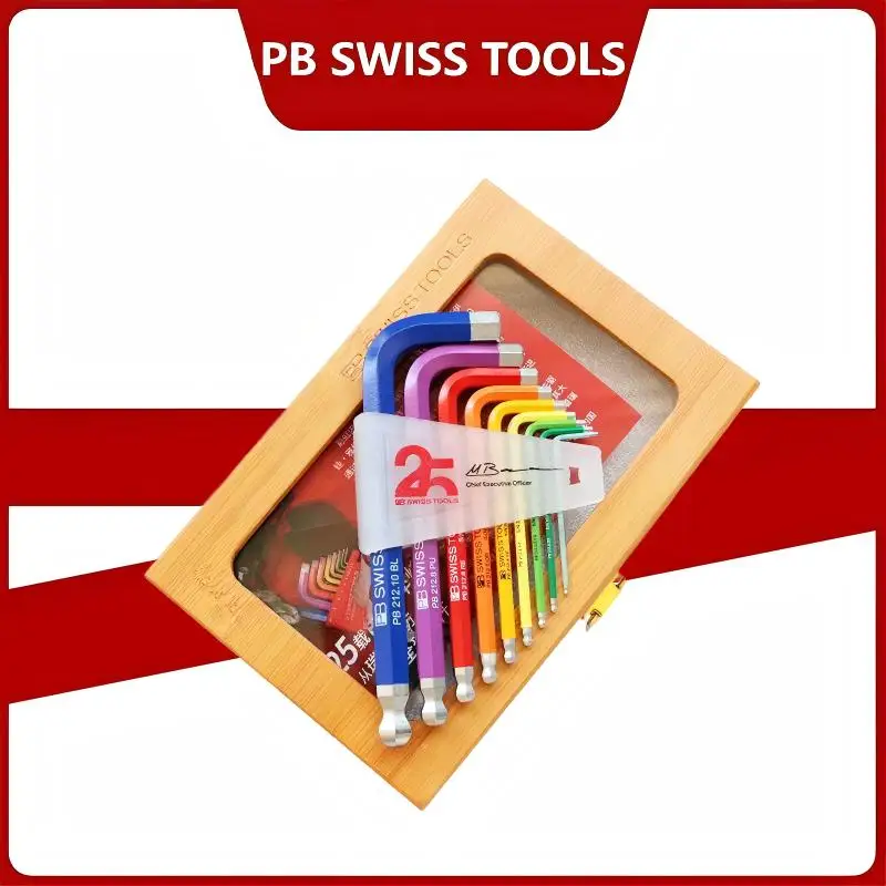 

Набор шестигранных ключей PB SWISS TOOLS Rainbow L-образной формы с шаровым наконечником и футляром для хранения, юбилейное издание к 25-летию, PB 212.H RB 25Y/PB 212.LH RB 25Y