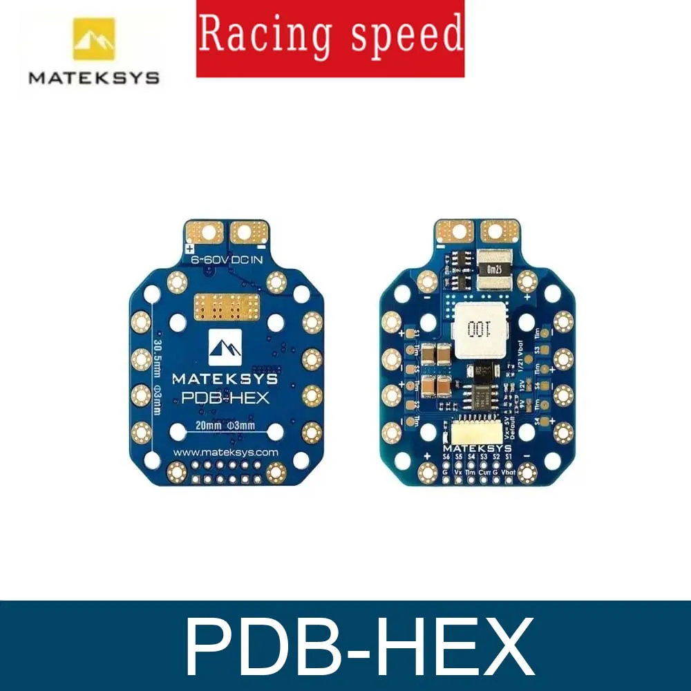 

MATEK PDB-HEX 2-12S 5A 5V/9V/12V BEC Power Distribution Board PDB Outputs High Precision Current Sense for FPV Racing Drone