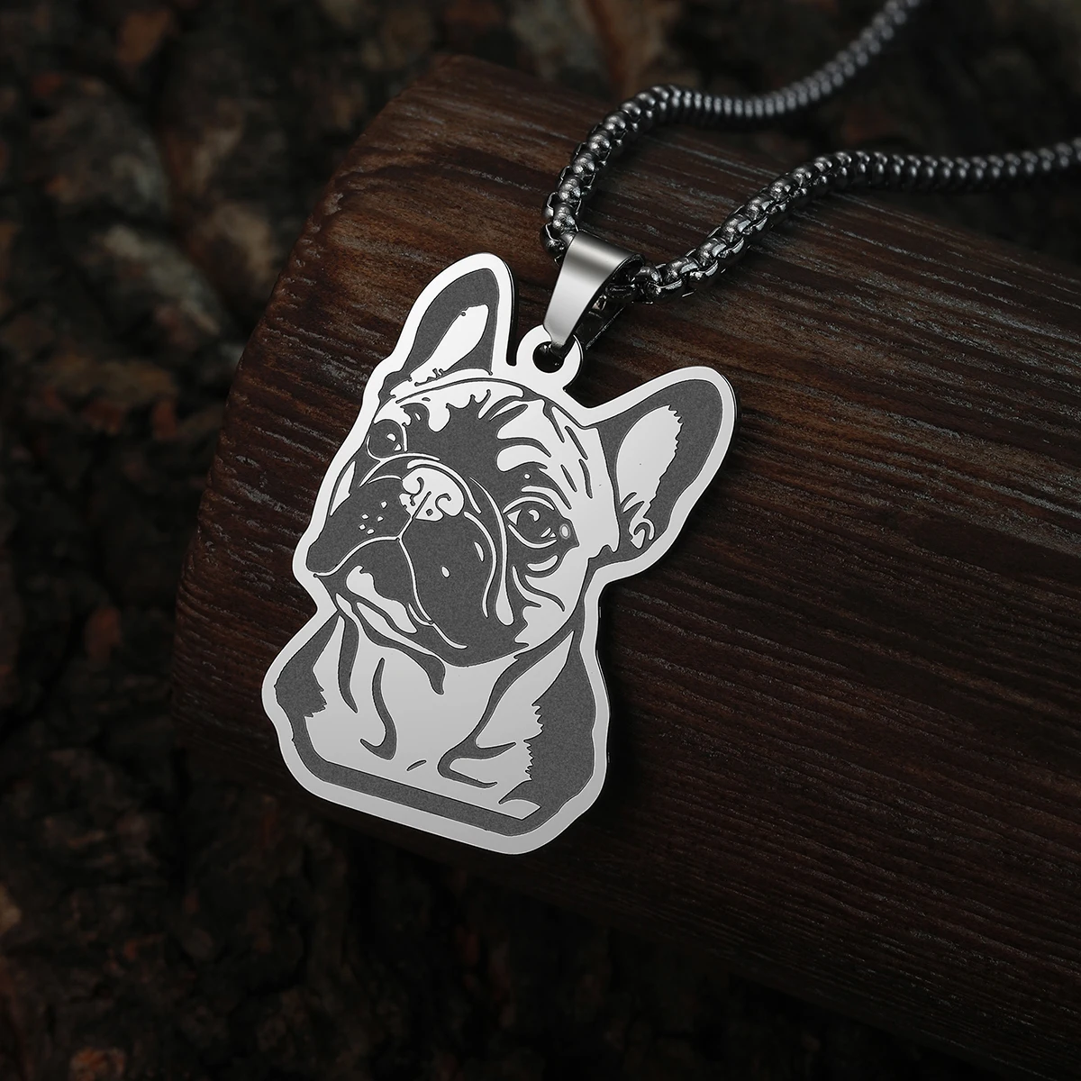 Chandler French Bulldog Stainless Steel Cartoon Necklace Pendant Unique Jewelry Animal Charm Birthday Party Chain Choker