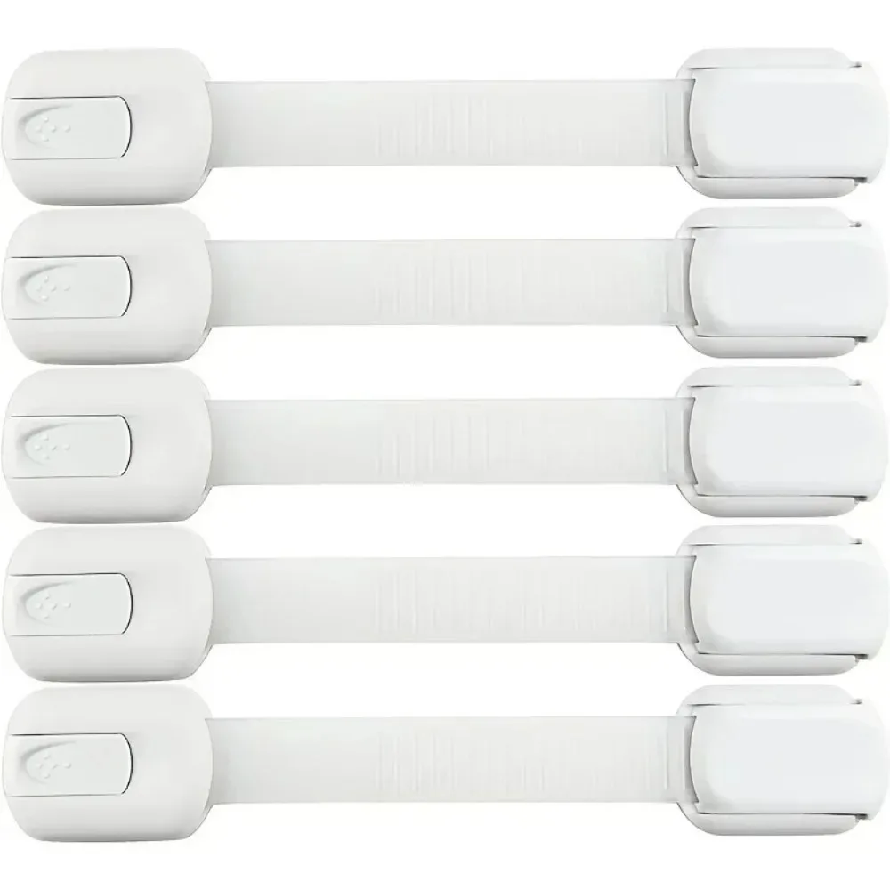 5/10pc Child Safety Strap Locks Baby Locks for Cabinets and Drawers Adhesive Pads Toilet Fridge & More No Installation Required