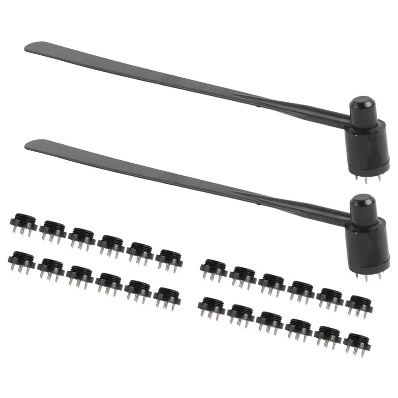 Exquisite-7 Star Needle & Plum Blossom Dermal Hammer,Seven Star Needle,Seven Star Dermal Needle Hammer (2 Box/26Pcs)