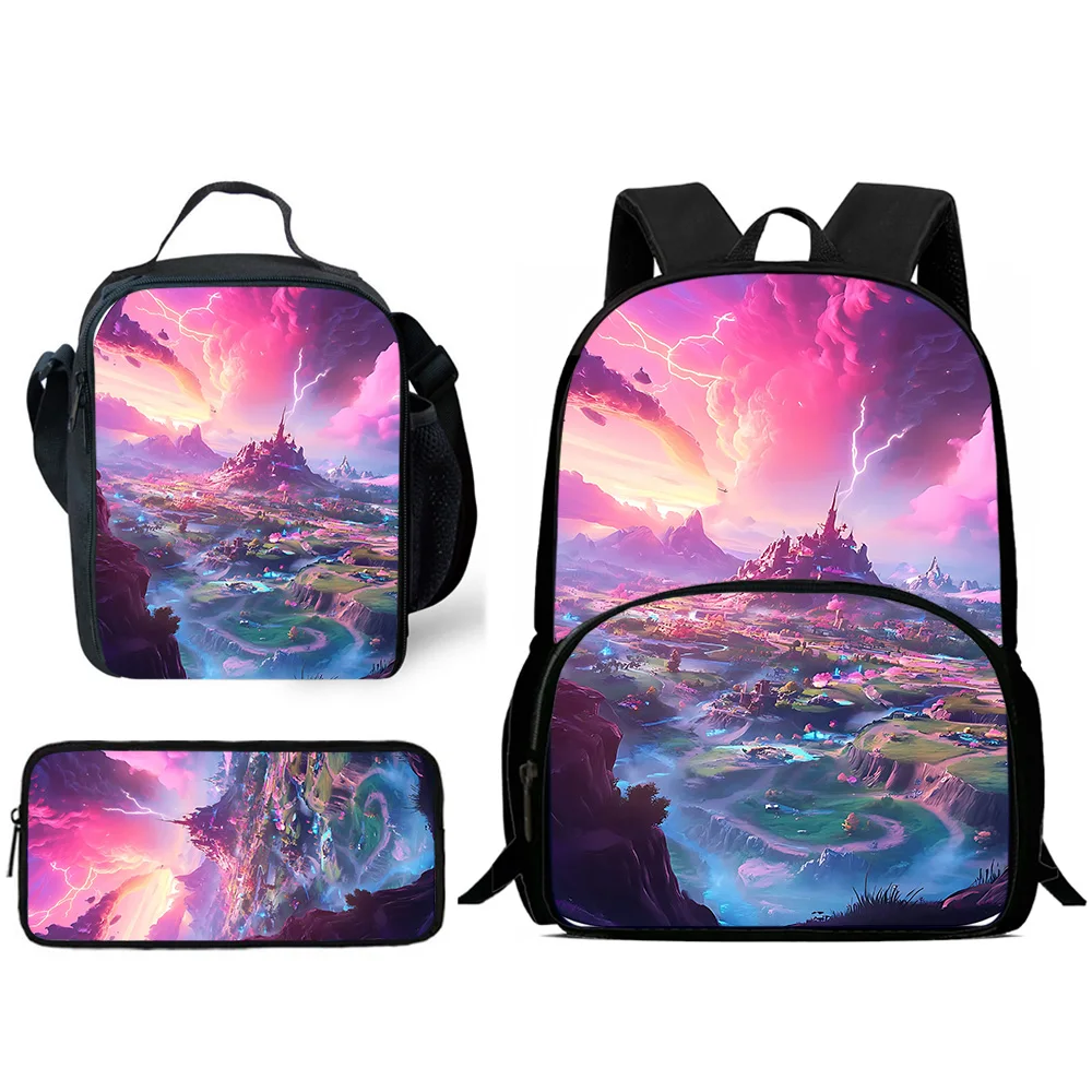 Hot Game FortniteS Child Backpacks Lunch Bag Pencil Case Pupil Large Capacity School Bags For Boy Girl Best Gift