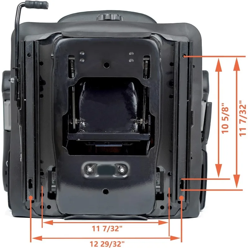 Asiento de suspensión para tractor, cortacésped bajo con respaldo alto, respaldo ajustable y rieles deslizantes, amortiguador de reposabrazos resistente