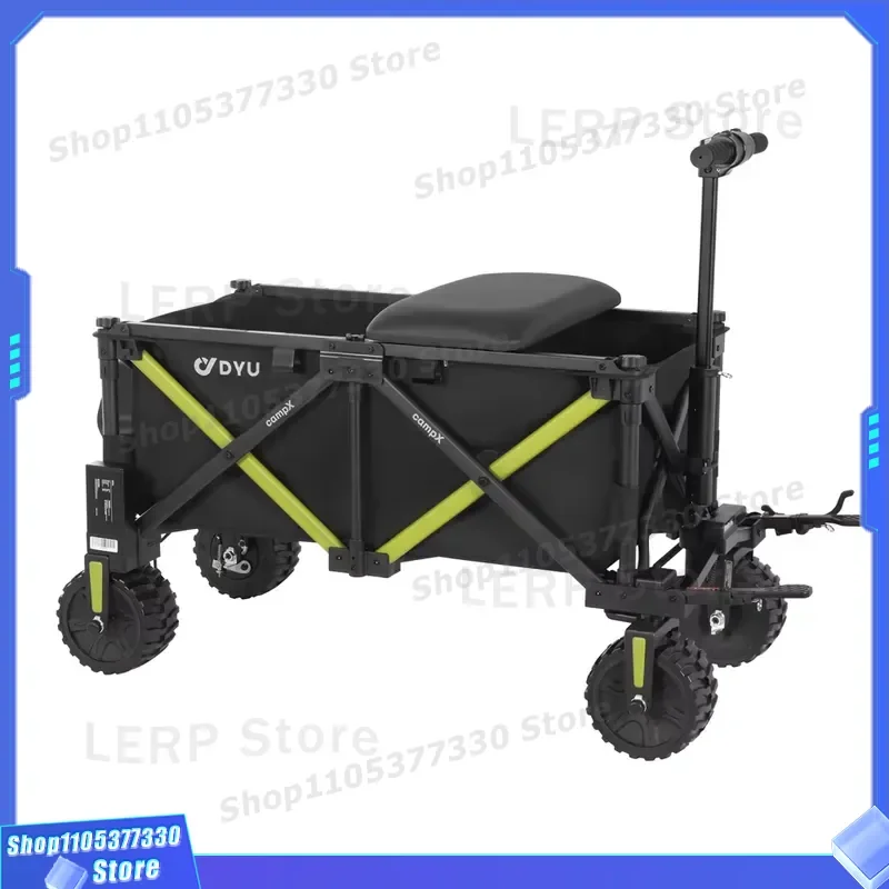 DYU Electric Folding Wagon Cart Electric Portable Garden Wagon Cart All Terrain with Large Capacity
